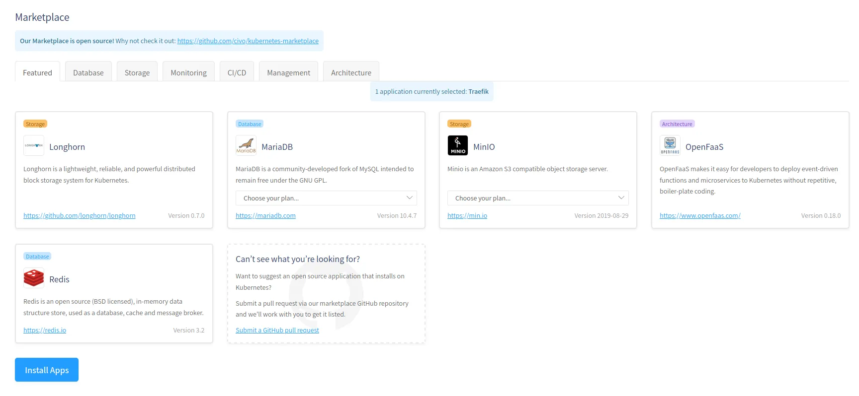civo marketplace screenshot