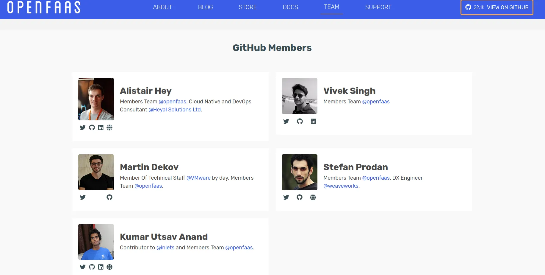 openfaas team page